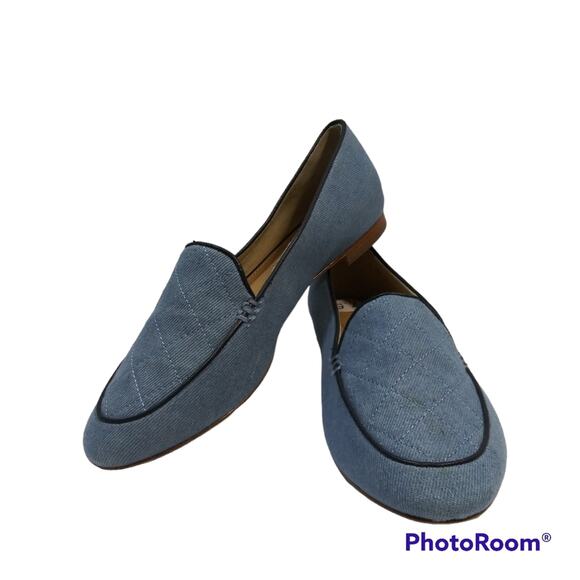Talbots Ryan Denim Quilted Loafers Size 7.5 - Picture 1 of 10